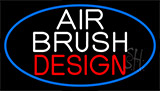 White Air Brush Design With Blue Border Neon Sign
