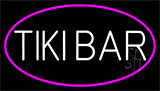 White Tiki Bar With Pink Border Neon Sign