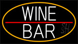 White Wine Bar With Orange Border Neon Sign