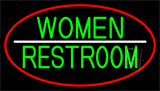 Women Restroom With Red Border Neon Sign