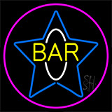 Yellow Bar Inside Blue Star Neon Sign