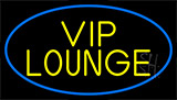 Yellow Vip Lounge With Blue Border Neon Sign