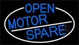 Blue Open Motor Spare With White Border Neon Sign