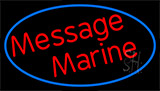 Custom Red Marine With Blue Neon Sign