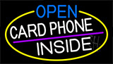 Open Card Phone Inside With Yellow Border Neon Sign