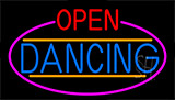 Open Dancing With Pink Border Neon Sign