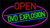 Open Dvd Explosion With Pink Border Neon Sign