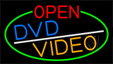 Open Dvd Video With Green Border Neon Sign