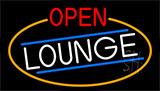 Open Lounge With Orange Border Neon Sign