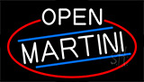 Open Martini With Red Border Neon Sign