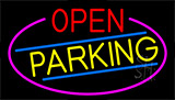 Open Parking With Pink Border Neon Sign