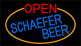 Open Schaefer Beer With Orange Border Neon Sign