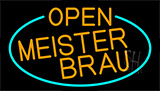 Orange Open Meister Brau With Turquoise Neon Sign