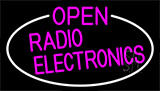 Pink Open Radio Electronics With White Border Neon Sign