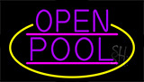 Purple Open Pool With Yellow Border Neon Sign