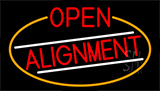 Red Open Alignment With Orange Border Neon Sign
