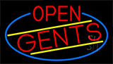 Red Open Gents With Blue Border Neon Sign