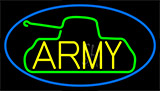 Yellow Army With Blue Border Neon Sign