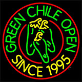 Green Chili Open Circle Neon Sign