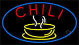 Red Chili With Bowl Logo Neon Sign