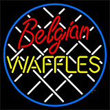 Belgian Waffles Circle Neon Sign