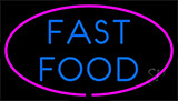 Blue Fast Food Pink Neon Sign