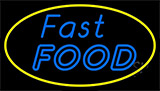 Blue Fast Food Yellow Neon Sign