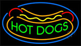 Green Hotdogs Blue Neon Sign