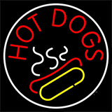 Red Hot Dogs Logo Circle Neon Sign