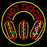 Circle Hot Dogs Neon Sign