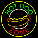 Circle Hot Dog Zone Neon Sign