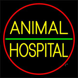 Animal Hospital Red Circle Neon Sign