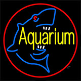 Aquarium Shark Logo Red Circle Neon Sign