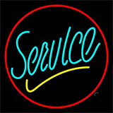 Blue Service Cursive 1 Neon Sign