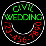 Circle Civil Wedding With Phone Number Neon Sign