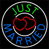 Circle Just Married Neon Sign