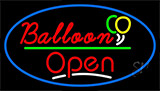 Open Balloon Green Line Neon Sign