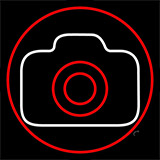 Camera Red BackgNeon Sign