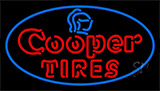 Double Stroke Cooper Tires Blue Neon Sign
