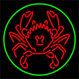 Red Crab Green Circle Neon Sign
