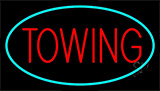 Red Towing Turquoise Border Neon Sign