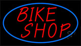 Bike Shop Blue Border Neon Sign