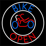 Blue Bike Open With Border Neon Sign