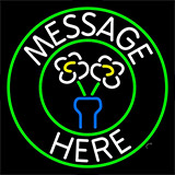 Custom Message Here Center Logo Neon Sign