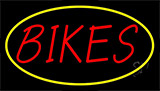 Red Bikes Yellow Border Neon Sign