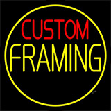 Red Custom Yellow Framing With Circle Neon Sign