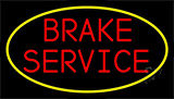 Yellow Border Brake Service Neon Sign