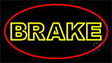 Yellow Double Stroke Brake With Border Neon Sign