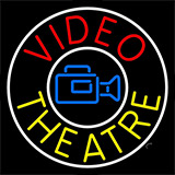 Red Video Theatre Neon Sign