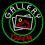 White Gallery Red Open Neon Sign